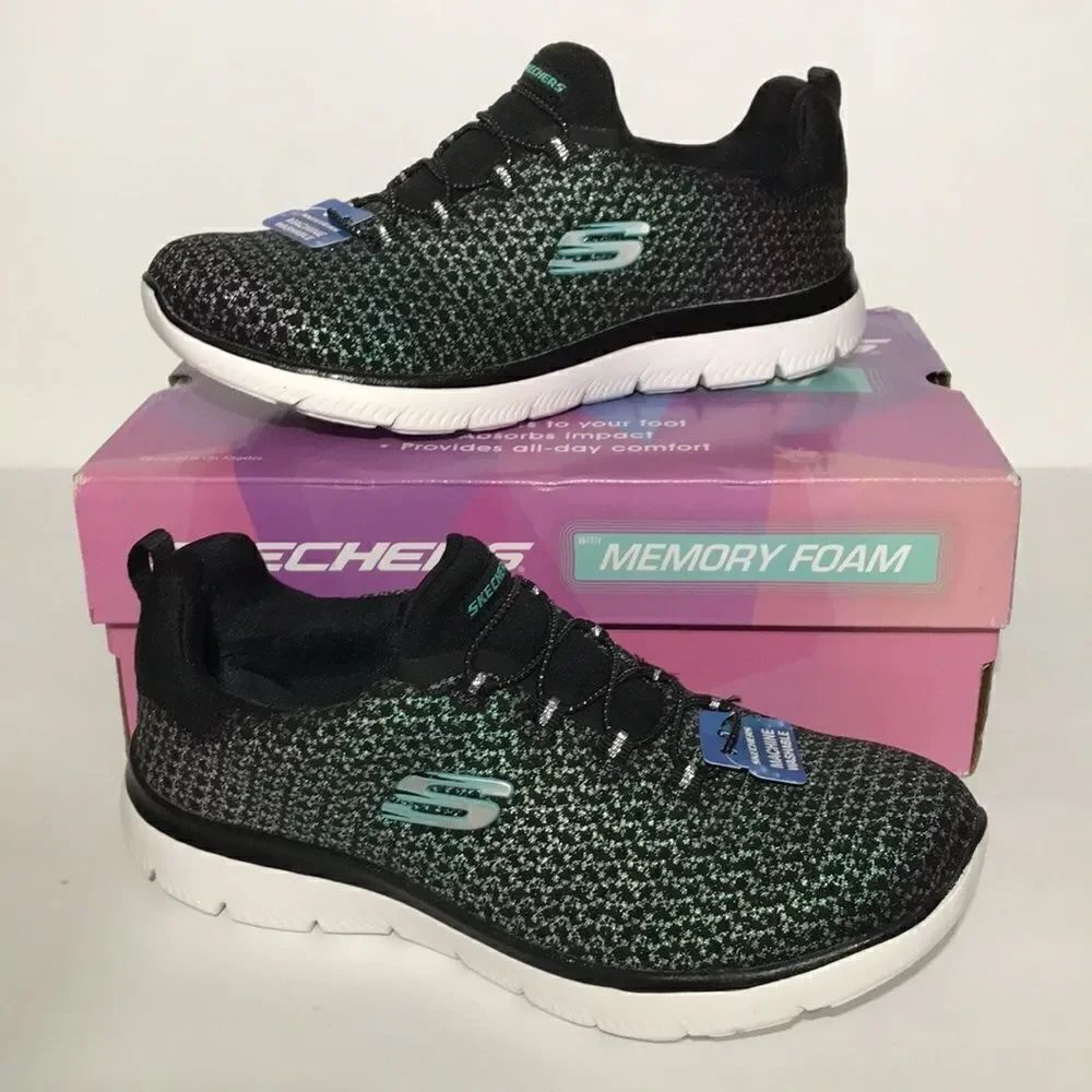 Skechers Summits Glowing Iris Washable Mesh Bungee Sneakers